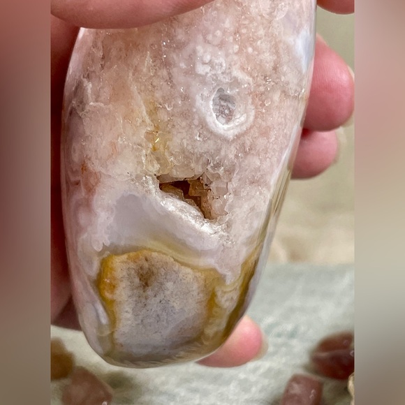 1820 Pink Amethyst Crystal Mountain Carving with Druzy - Picture 12 of 13